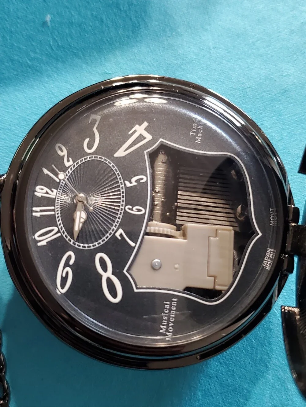 Tribute To Space Exploration Mechanical Musical Skeleton Pocket Watch